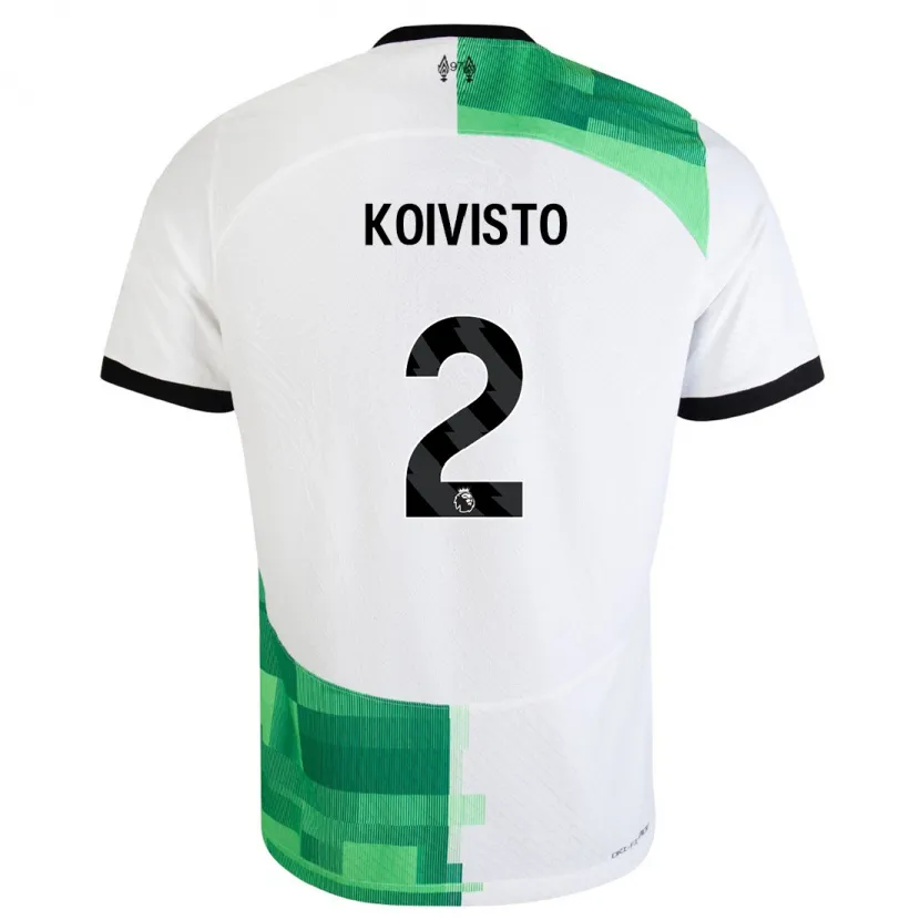 Danxen Hombre Camiseta Emma Koivisto #2 Blanco Verde 2ª Equipación 2023/24 La Camisa