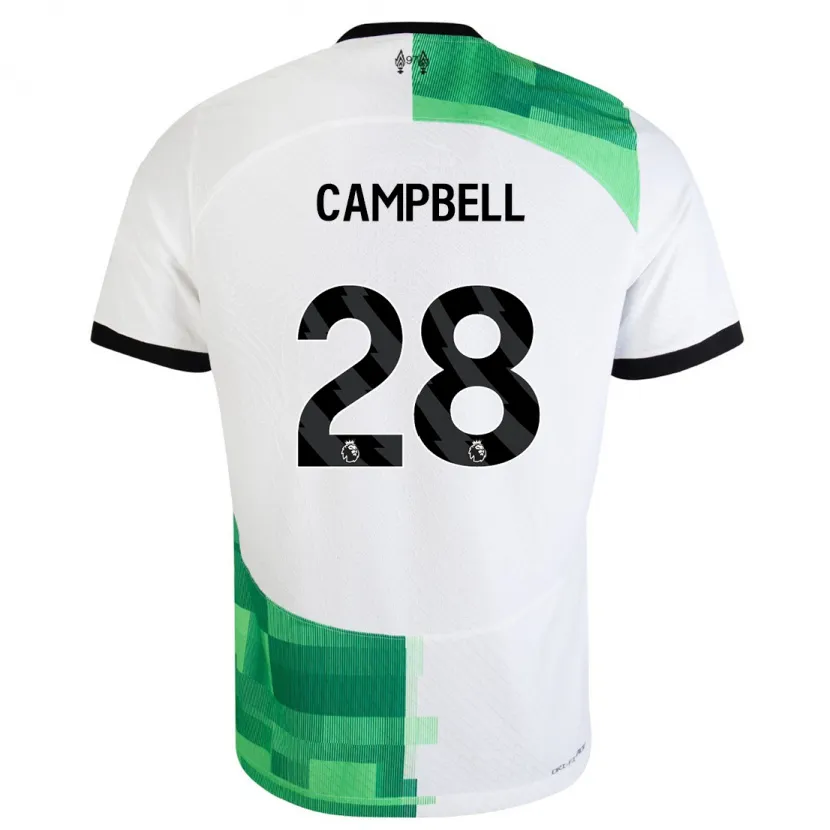 Danxen Hombre Camiseta Megan Campbell #28 Blanco Verde 2ª Equipación 2023/24 La Camisa