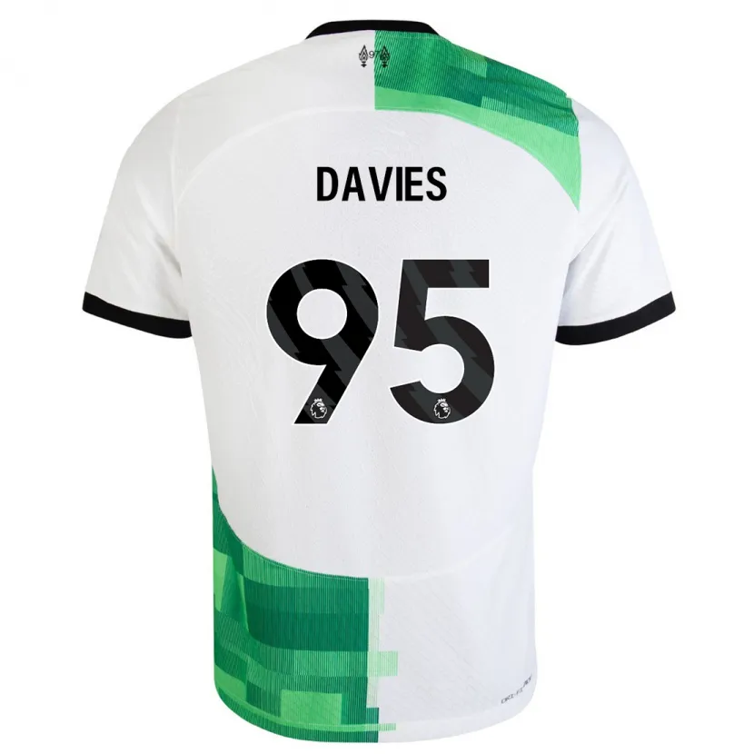 Danxen Hombre Camiseta Harvey Davies #95 Blanco Verde 2ª Equipación 2023/24 La Camisa