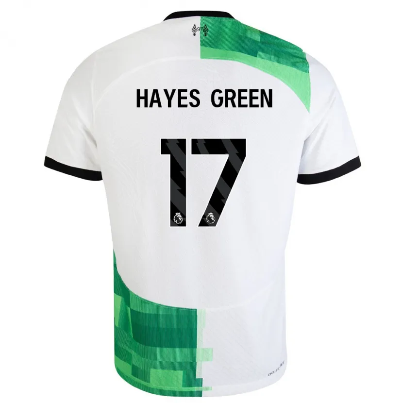 Danxen Hombre Camiseta Charlie Hayes-Green #17 Blanco Verde 2ª Equipación 2023/24 La Camisa