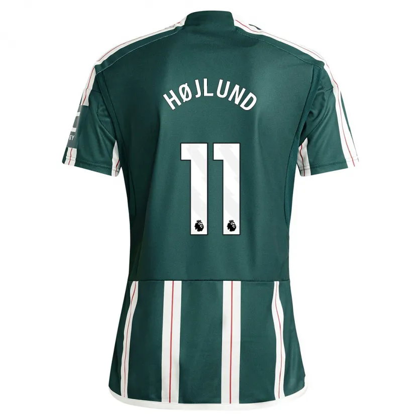 Danxen Hombre Camiseta Rasmus Højlund #11 Verde Oscuro 2ª Equipación 2023/24 La Camisa