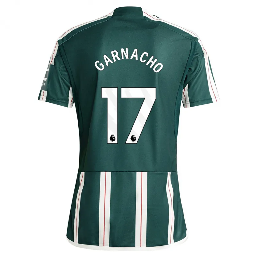 Danxen Hombre Camiseta Alejandro Garnacho #17 Verde Oscuro 2ª Equipación 2023/24 La Camisa