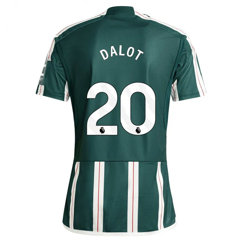 Danxen Hombre Camiseta Diogo Dalot #20 Verde Oscuro 2ª Equipación 2023/24 La Camisa