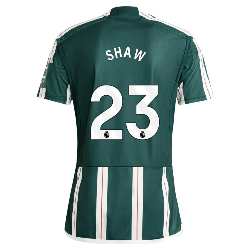 Danxen Hombre Camiseta Luke Shaw #23 Verde Oscuro 2ª Equipación 2023/24 La Camisa