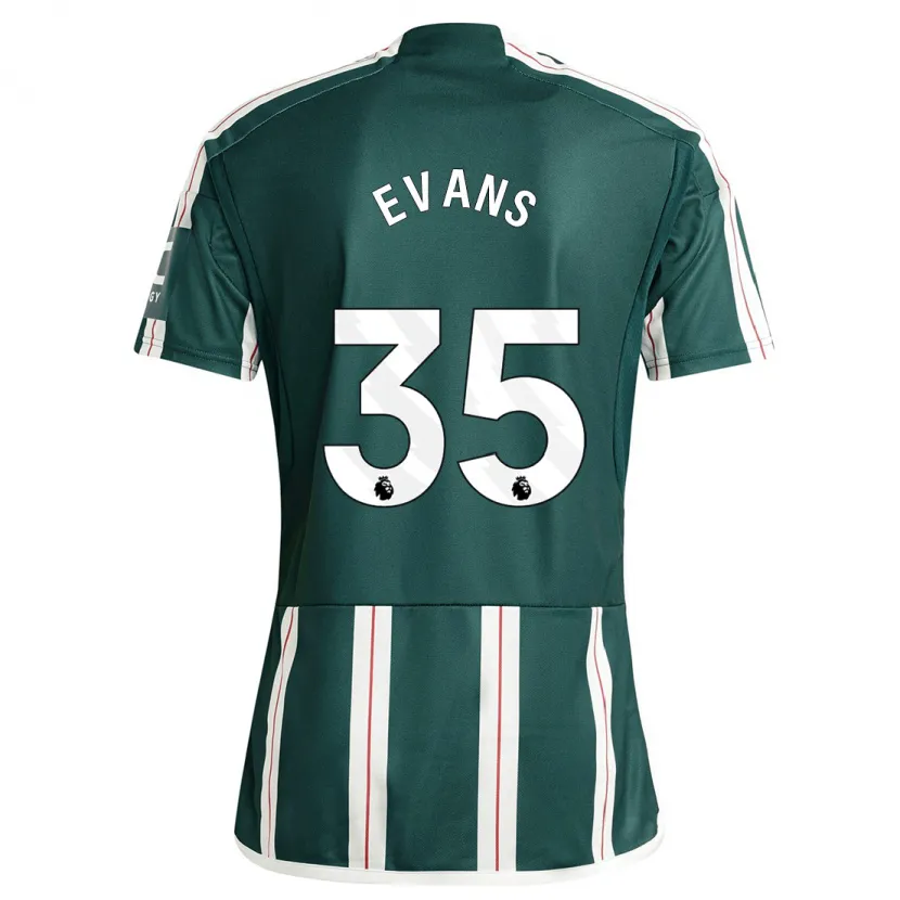 Danxen Hombre Camiseta Jonny Evans #35 Verde Oscuro 2ª Equipación 2023/24 La Camisa