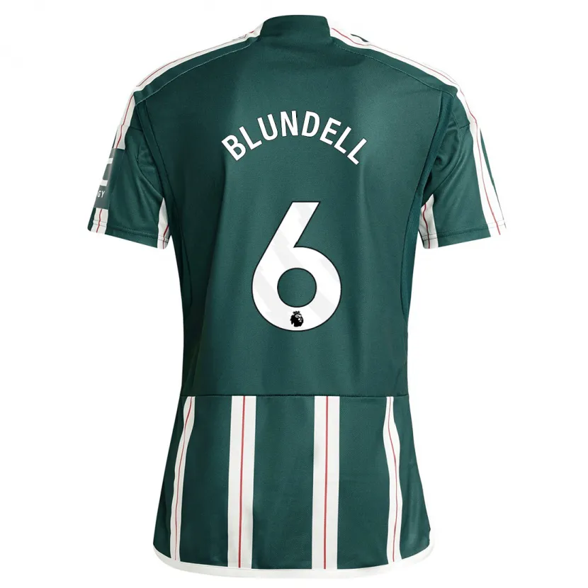 Danxen Hombre Camiseta Hannah Blundell #6 Verde Oscuro 2ª Equipación 2023/24 La Camisa