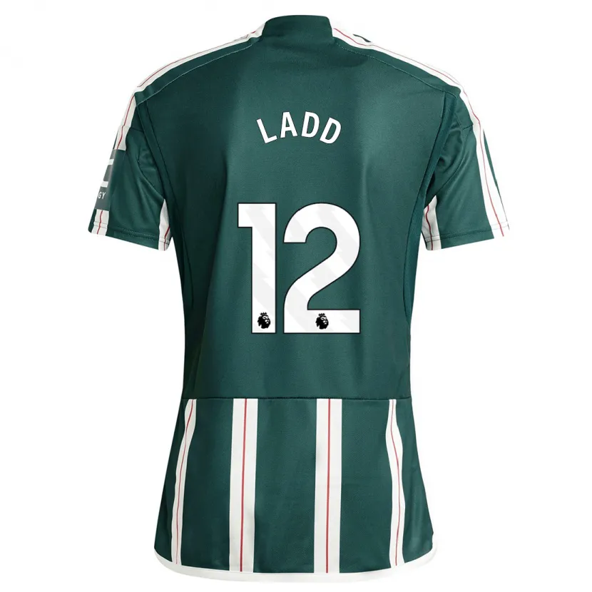 Danxen Hombre Camiseta Hayley Ladd #12 Verde Oscuro 2ª Equipación 2023/24 La Camisa