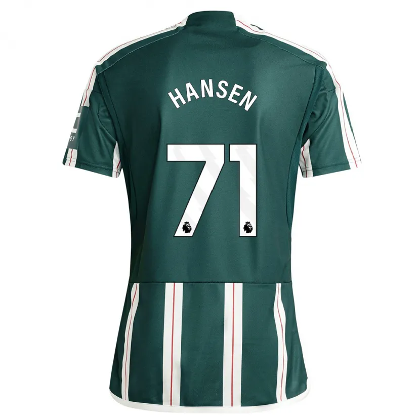 Danxen Hombre Camiseta Isak Hansen-Aaroen #71 Verde Oscuro 2ª Equipación 2023/24 La Camisa