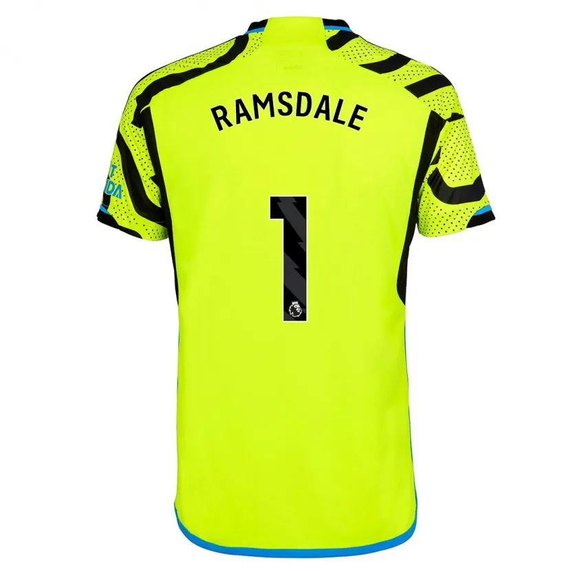 Danxen Hombre Camiseta Aaron Ramsdale #1 Amarillo 2ª Equipación 2023/24 La Camisa