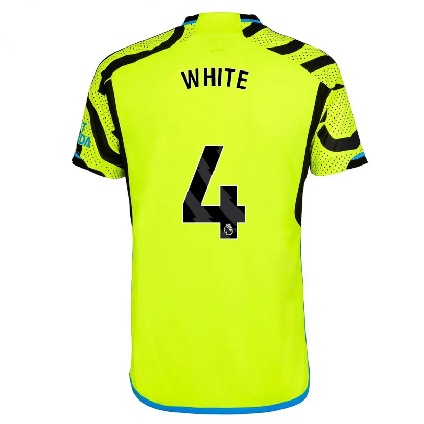 Danxen Hombre Camiseta Ben White #4 Amarillo 2ª Equipación 2023/24 La Camisa