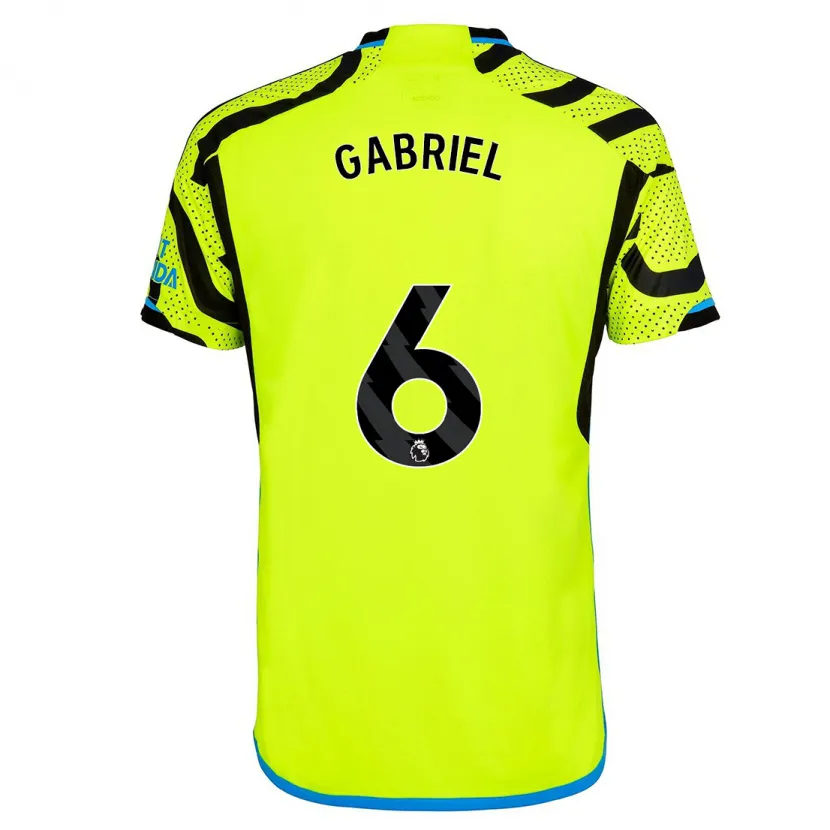 Danxen Hombre Camiseta Gabriel Magalhães #6 Amarillo 2ª Equipación 2023/24 La Camisa