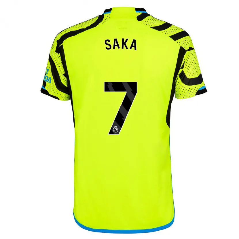 Danxen Hombre Camiseta Bukayo Saka #7 Amarillo 2ª Equipación 2023/24 La Camisa