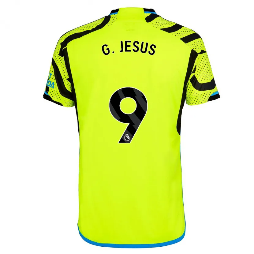 Danxen Hombre Camiseta Gabriel Jesus #9 Amarillo 2ª Equipación 2023/24 La Camisa