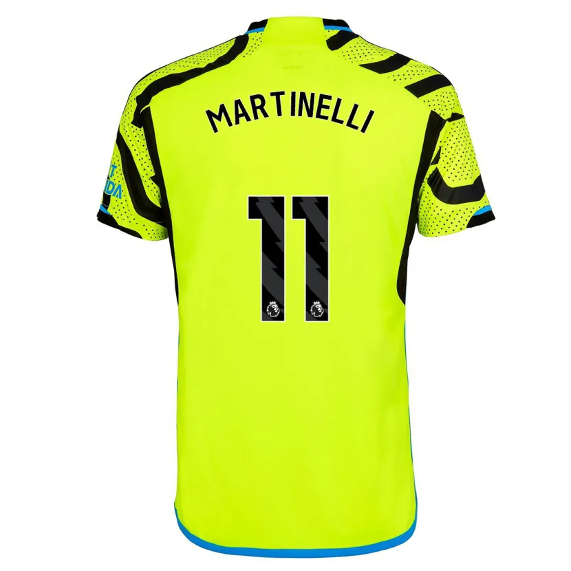 Danxen Hombre Camiseta Gabriel Martinelli #11 Amarillo 2ª Equipación 2023/24 La Camisa