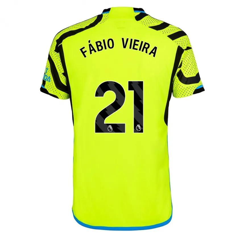 Danxen Hombre Camiseta Fábio Vieira #21 Amarillo 2ª Equipación 2023/24 La Camisa