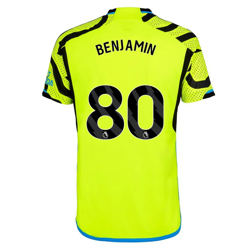 Danxen Hombre Camiseta Omari Benjamin #80 Amarillo 2ª Equipación 2023/24 La Camisa