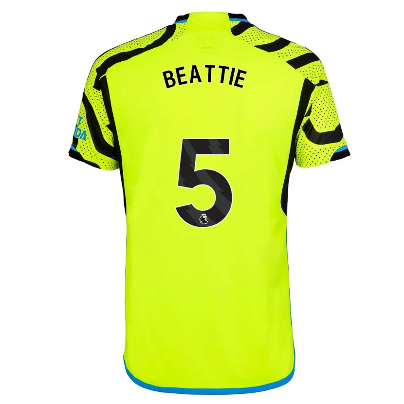 Danxen Hombre Camiseta Jen Beattie #5 Amarillo 2ª Equipación 2023/24 La Camisa