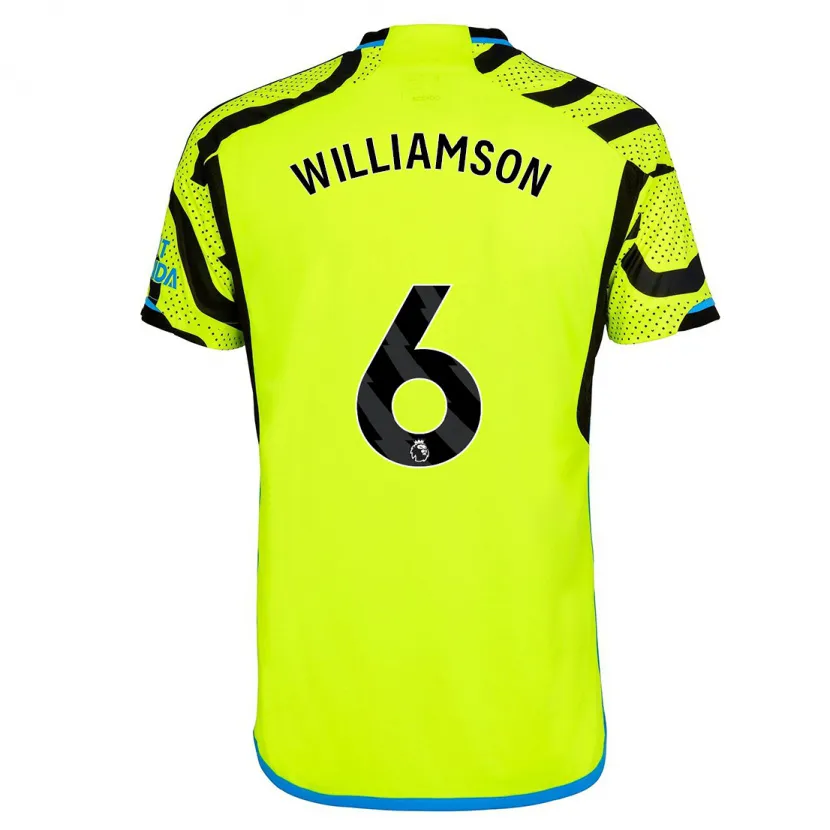 Danxen Hombre Camiseta Leah Williamson #6 Amarillo 2ª Equipación 2023/24 La Camisa