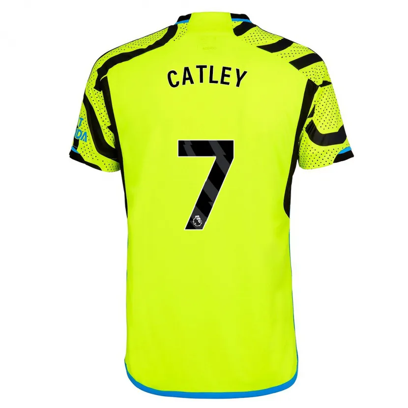 Danxen Hombre Camiseta Stephanie Catley #7 Amarillo 2ª Equipación 2023/24 La Camisa