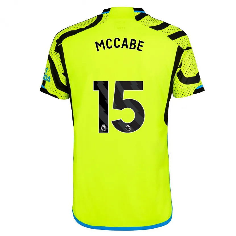 Danxen Hombre Camiseta Katie Mccabe #15 Amarillo 2ª Equipación 2023/24 La Camisa