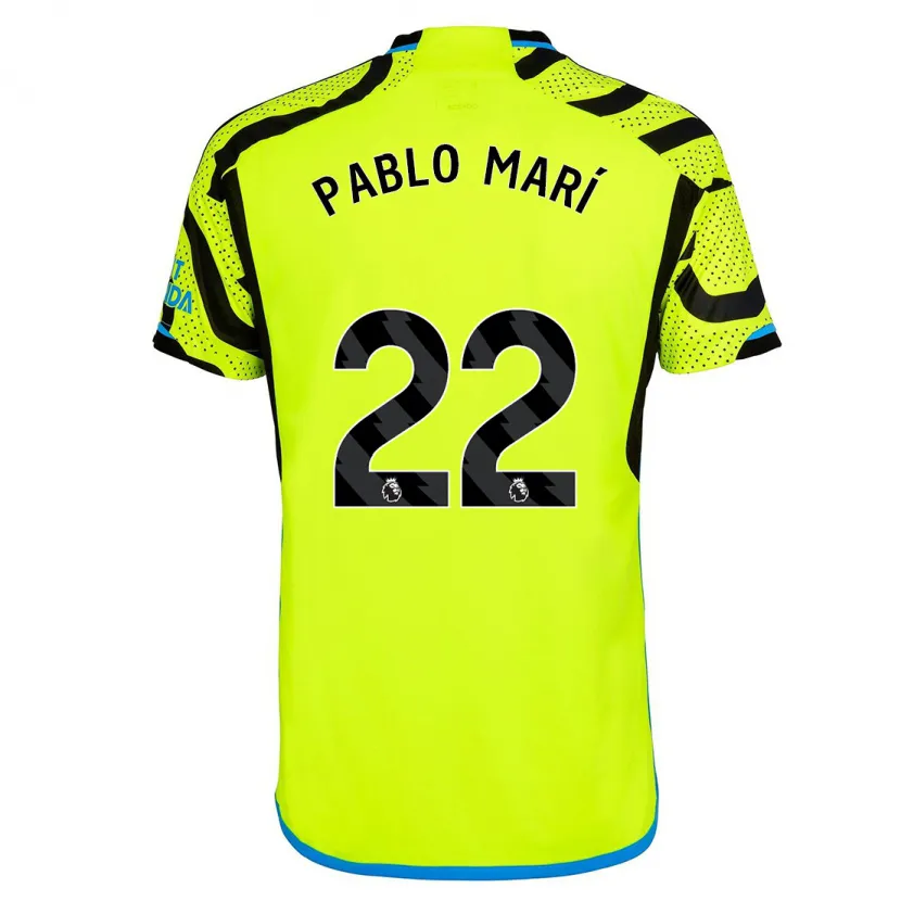 Danxen Hombre Camiseta Pablo Mari #22 Amarillo 2ª Equipación 2023/24 La Camisa