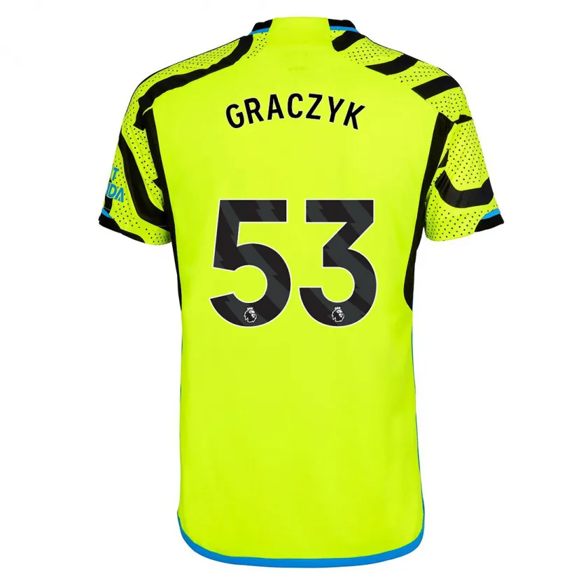 Danxen Hombre Camiseta Hubert Graczyk #53 Amarillo 2ª Equipación 2023/24 La Camisa