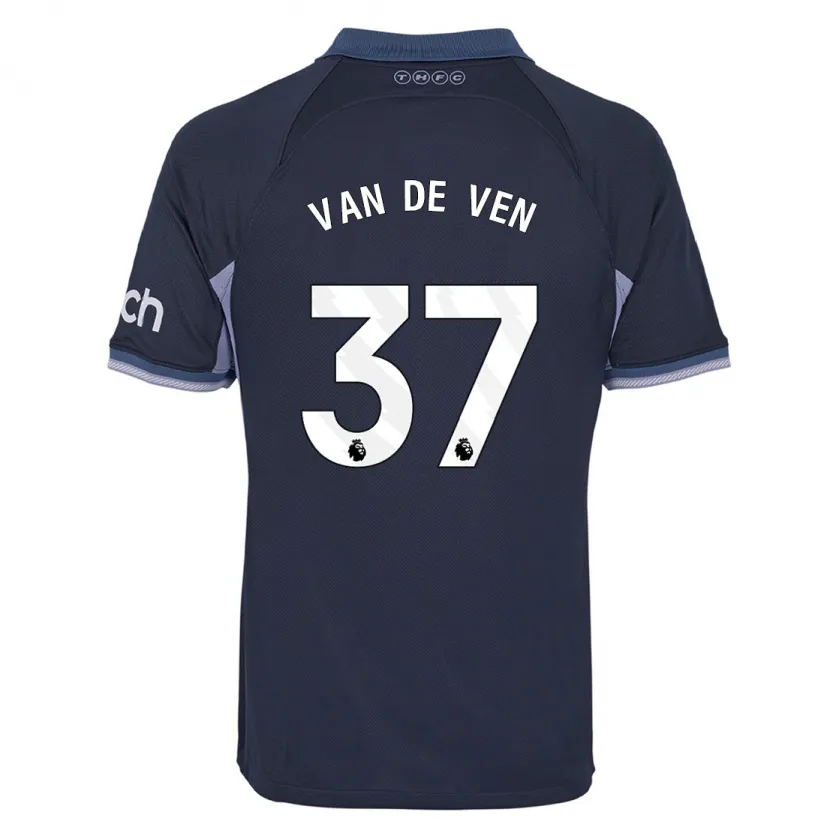 Danxen Hombre Camiseta Micky Van De Ven #37 Azul Oscuro 2ª Equipación 2023/24 La Camisa