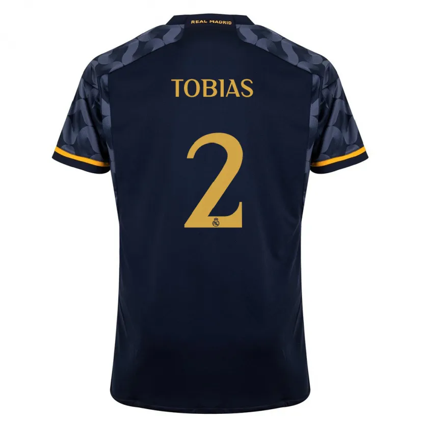 Danxen Hombre Camiseta Vinícius Tobias #2 Azul Oscuro 2ª Equipación 2023/24 La Camisa