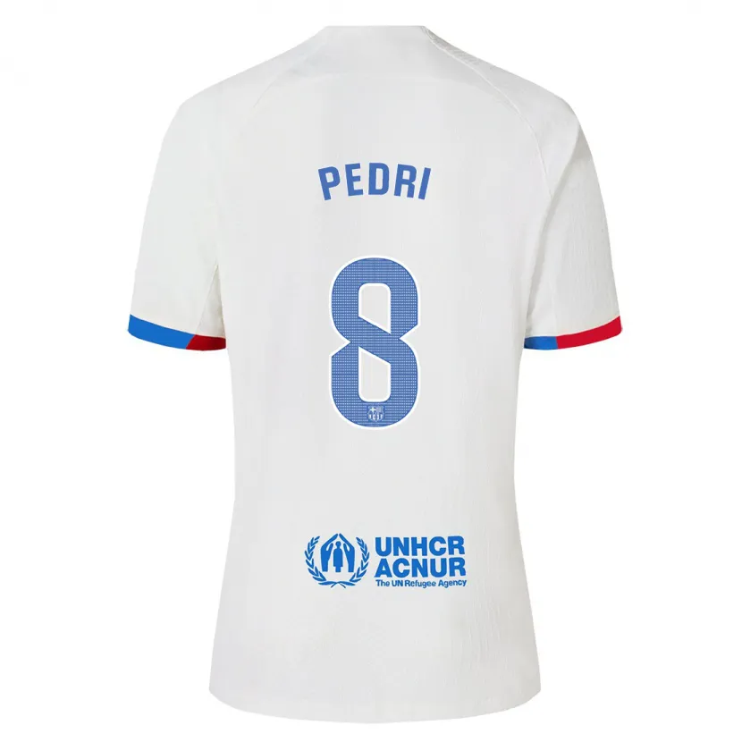 Danxen Hombre Camiseta Pedri #8 Blanco 2ª Equipación 2023/24 La Camisa