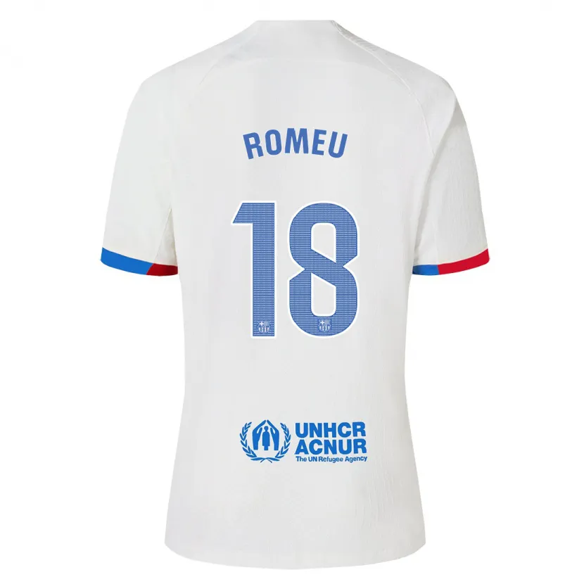 Danxen Hombre Camiseta Oriol Romeu #18 Blanco 2ª Equipación 2023/24 La Camisa