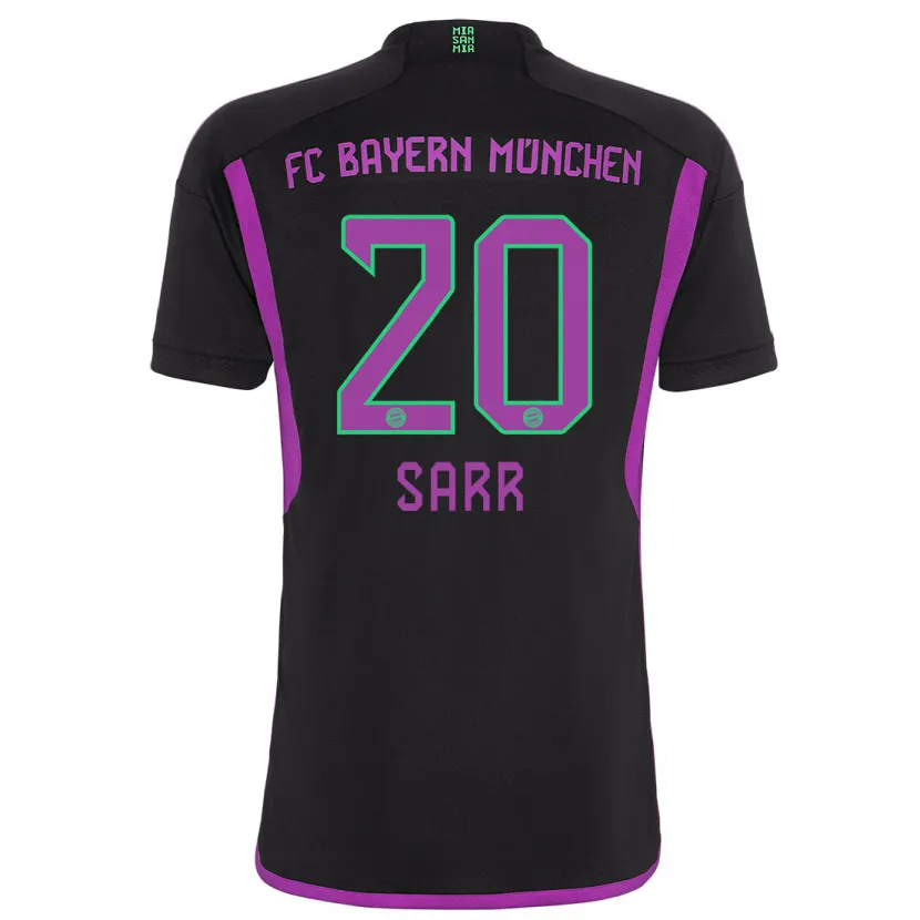 Danxen Hombre Camiseta Bouna Sarr #20 Negro 2ª Equipación 2023/24 La Camisa