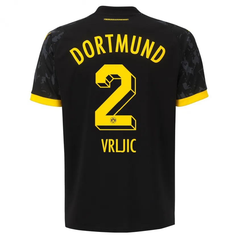 Danxen Hombre Camiseta Daniel Vrljic #2 Negro 2ª Equipación 2023/24 La Camisa