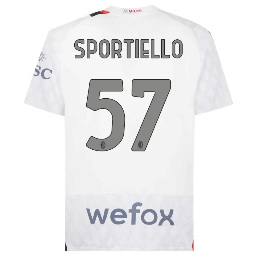 Danxen Hombre Camiseta Marco Sportiello #57 Blanco 2ª Equipación 2023/24 La Camisa