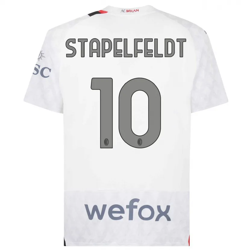 Danxen Hombre Camiseta Nina Stapelfeldt #10 Blanco 2ª Equipación 2023/24 La Camisa