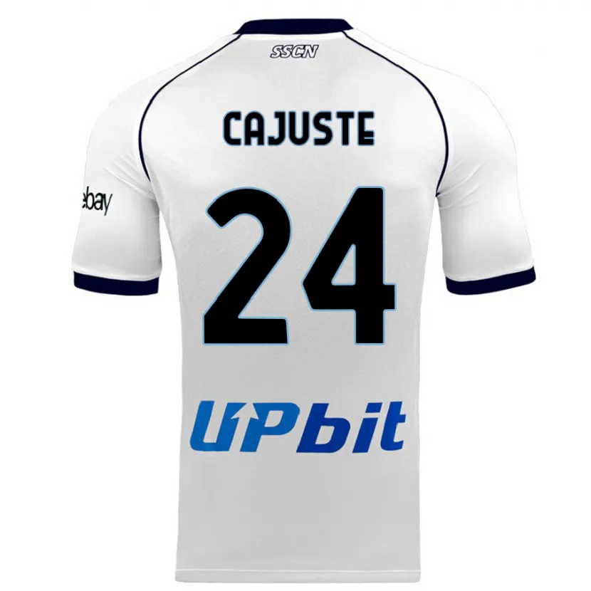 Danxen Hombre Camiseta Jens Cajuste #24 Blanco 2ª Equipación 2023/24 La Camisa