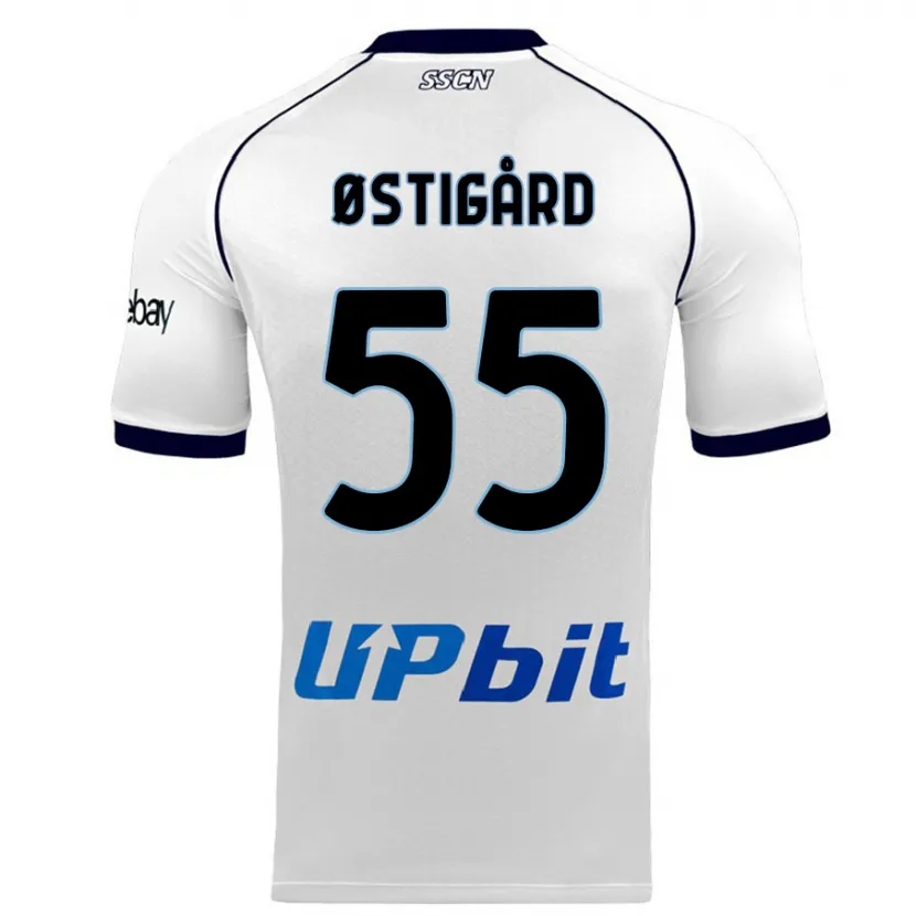 Danxen Hombre Camiseta Leo Østigård #55 Blanco 2ª Equipación 2023/24 La Camisa