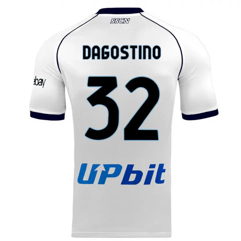 Danxen Hombre Camiseta Giuseppe Dagostino #32 Blanco 2ª Equipación 2023/24 La Camisa