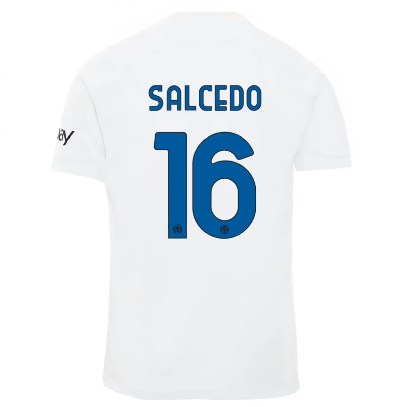 Danxen Hombre Camiseta Eddie Salcedo #16 Blanco 2ª Equipación 2023/24 La Camisa