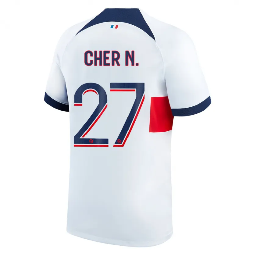 Danxen Hombre Camiseta Cher Ndour #27 Blanco 2ª Equipación 2023/24 La Camisa