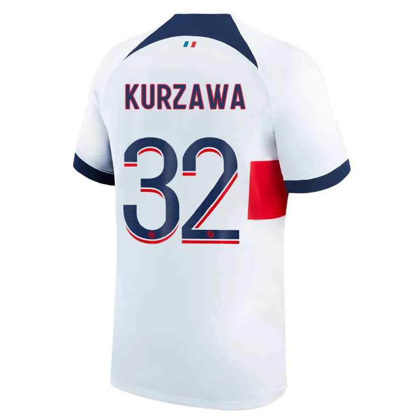 Danxen Hombre Camiseta Layvin Kurzawa #32 Blanco 2ª Equipación 2023/24 La Camisa