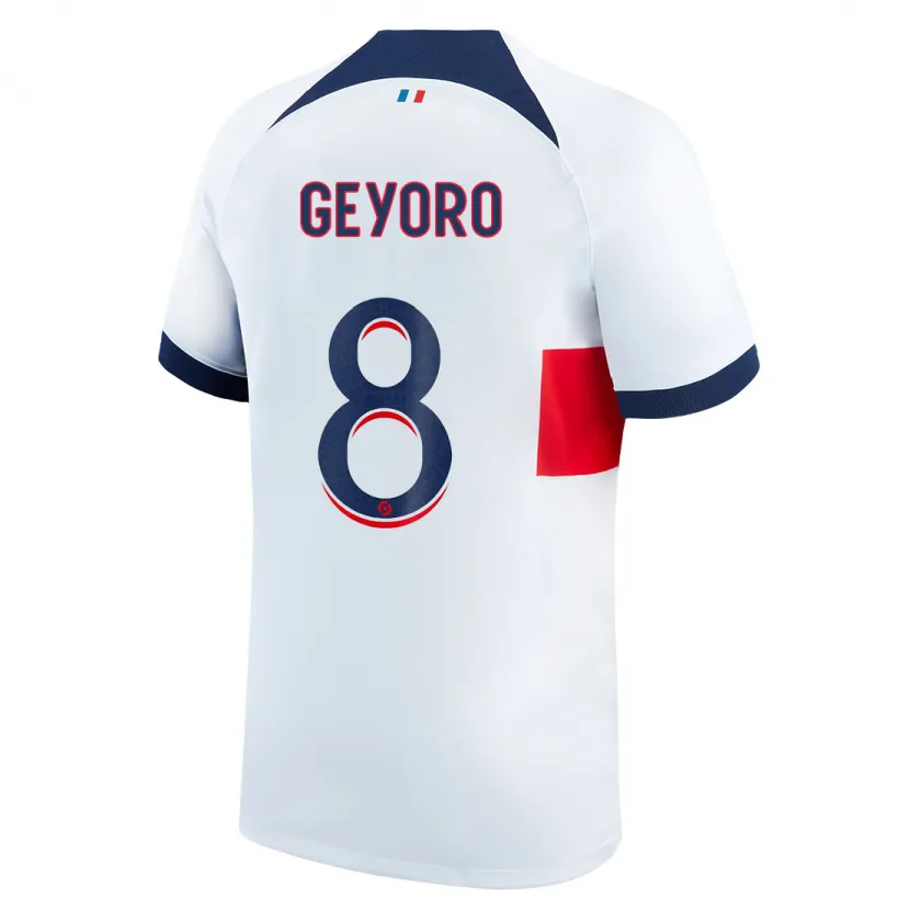 Danxen Hombre Camiseta Grace Geyoro #8 Blanco 2ª Equipación 2023/24 La Camisa