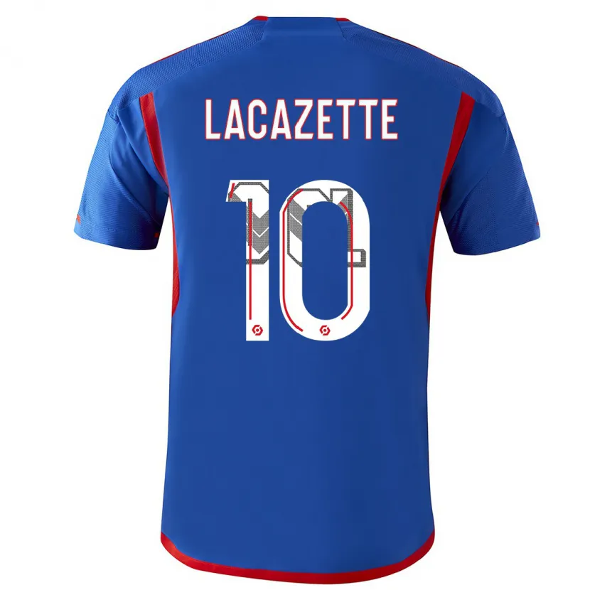 Danxen Hombre Camiseta Alexandre Lacazette #10 Azul Rojo 2ª Equipación 2023/24 La Camisa