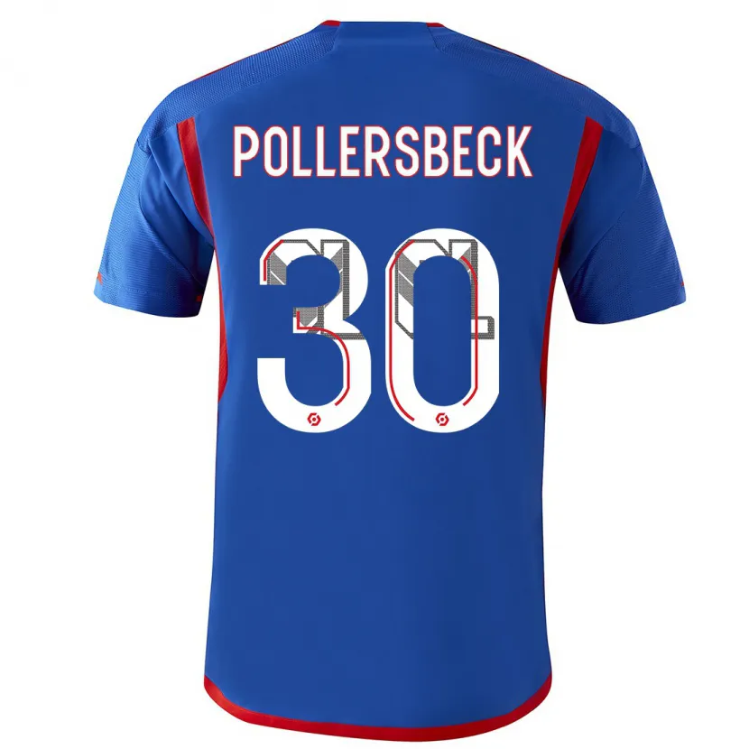 Danxen Hombre Camiseta Julian Pollersbeck #30 Azul Rojo 2ª Equipación 2023/24 La Camisa