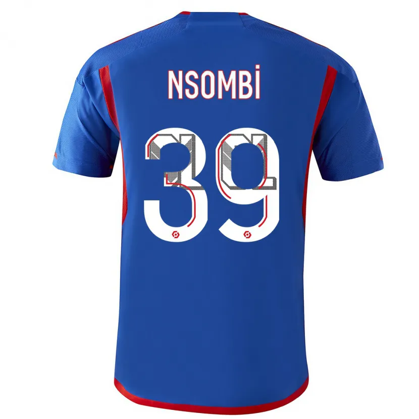 Danxen Hombre Camiseta Gael Nsombi #39 Azul Rojo 2ª Equipación 2023/24 La Camisa