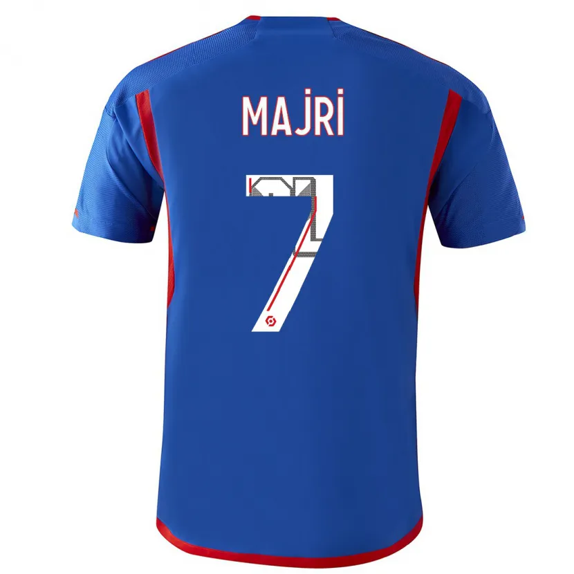 Danxen Hombre Camiseta Amel Majri #7 Azul Rojo 2ª Equipación 2023/24 La Camisa