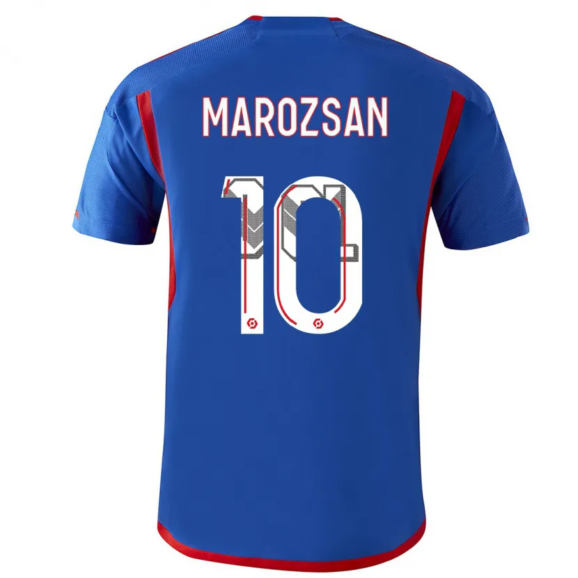 Danxen Hombre Camiseta Dzsenifer Marozsan #10 Azul Rojo 2ª Equipación 2023/24 La Camisa