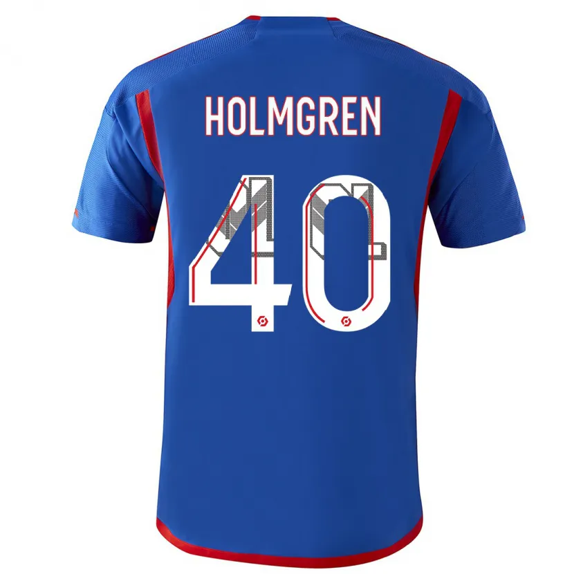 Danxen Hombre Camiseta Emma Holmgren #40 Azul Rojo 2ª Equipación 2023/24 La Camisa