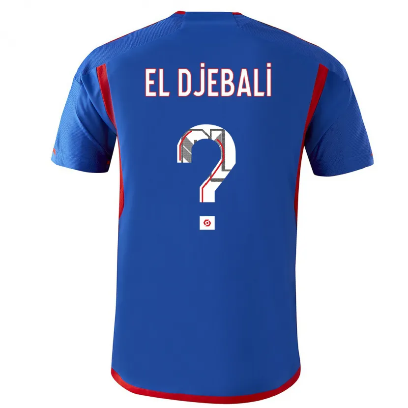 Danxen Hombre Camiseta Rayan El Djebali #0 Azul Rojo 2ª Equipación 2023/24 La Camisa