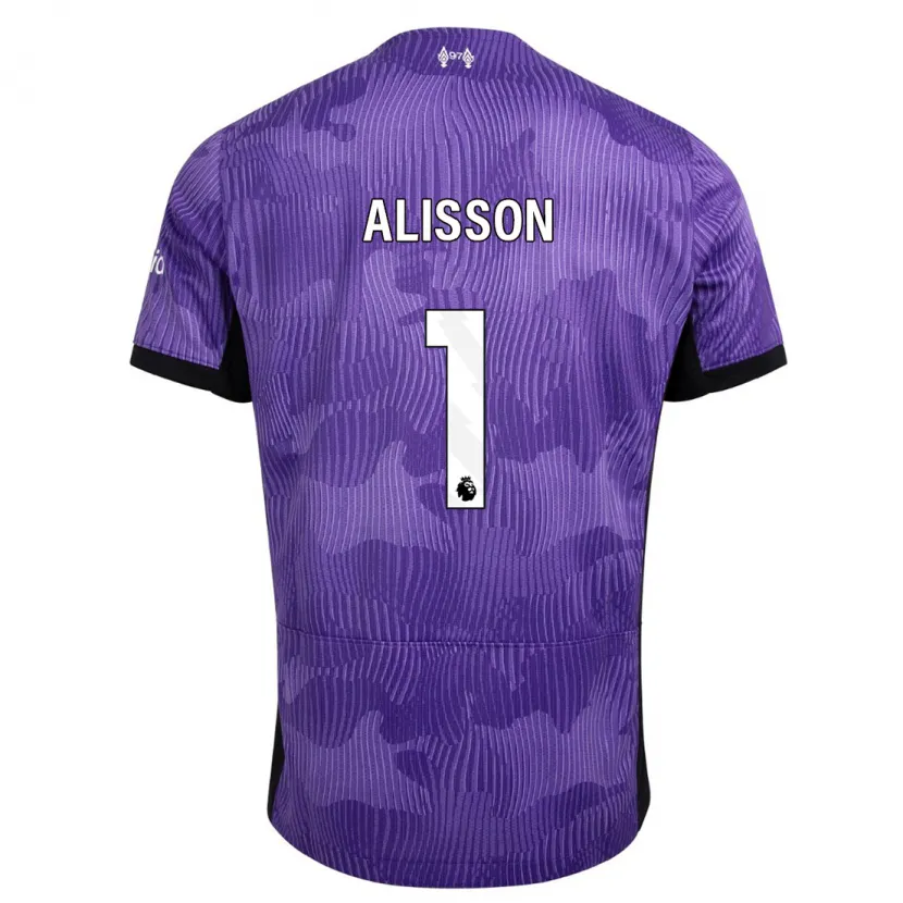 Danxen Hombre Camiseta Alisson #1 Púrpura Equipación Tercera 2023/24 La Camisa