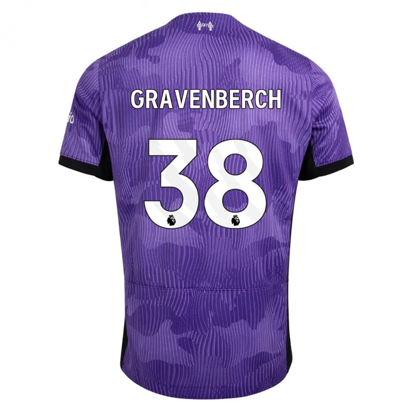 Danxen Hombre Camiseta Ryan Gravenberch #38 Púrpura Equipación Tercera 2023/24 La Camisa